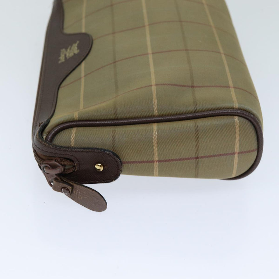 Luxury BurberrySs Nova Check Clutch Bag Canvas Beige Auth bs14803