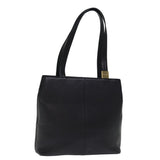 Luxury Burberry Shoulder Bag Leather Black Auth bs14825