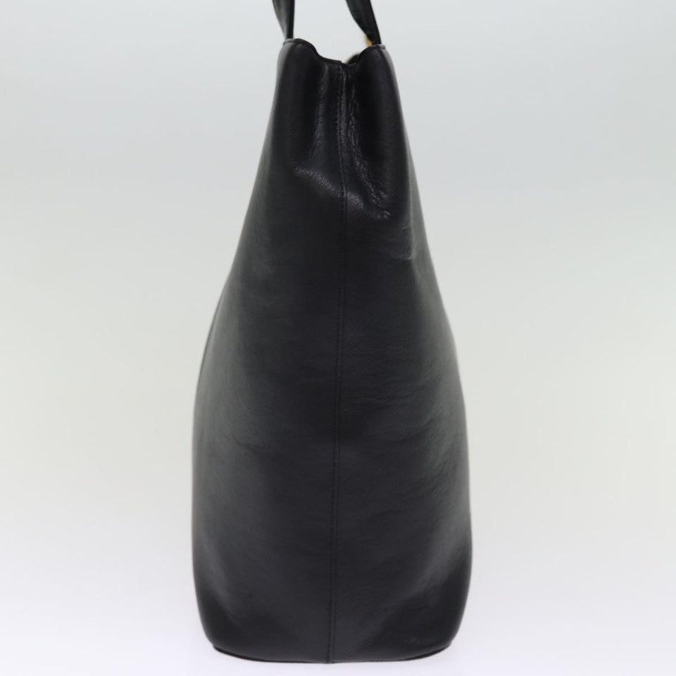 Luxury Burberry Shoulder Bag Leather Black Auth bs14825