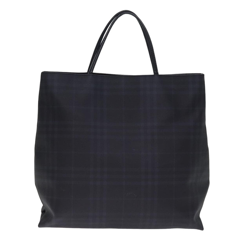 Luxury Burberry Nova Check Hand Bag Coated Canvas Black Auth bs14826