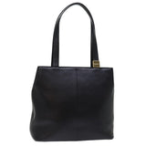 Luxury Burberry Tote Bag Leather Black Auth bs14933