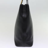 Luxury Burberry Tote Bag Leather Black Auth bs14933