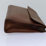 Luxury BurberrySs Clutch Bag Leather Brown Auth bs14953