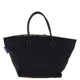 Luxury BurberrySs Nova Check Blue Label Hand Bag Nylon Beige Black Auth bs14994