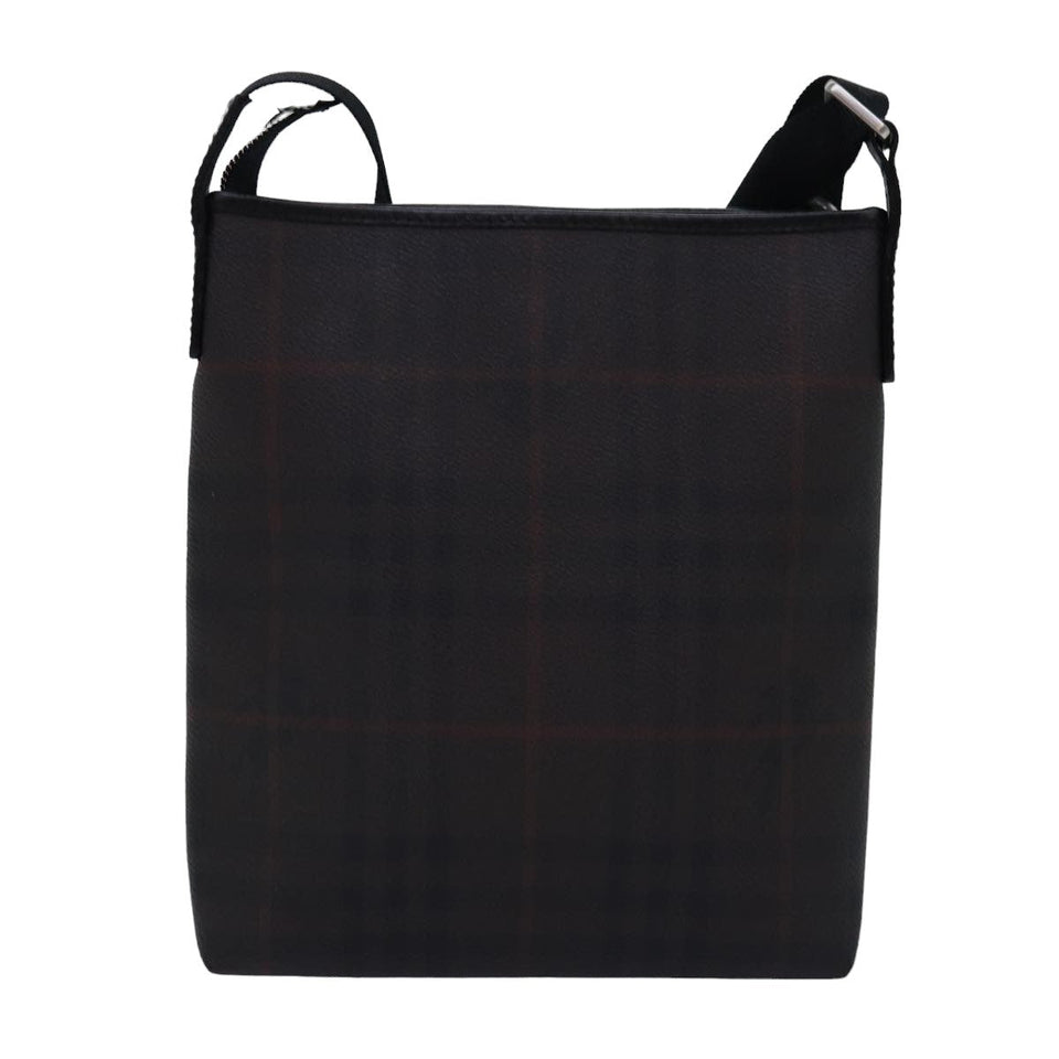 Luxury Burberry Nova Check Shoulder Bag PVC Leather Brown Auth bs15130