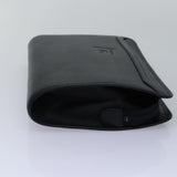 Luxury BurberrySs Clutch Bag Leather Black Auth bs15137