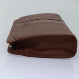Luxury BurberrySs Clutch Bag Leather Brown Auth bs15138