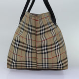 Luxury BurberrySs Nova Check Blue Label Tote Bag Nylon Beige Auth bs15244