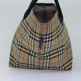Luxury BurberrySs Nova Check Blue Label Tote Bag Nylon Beige Auth bs15244