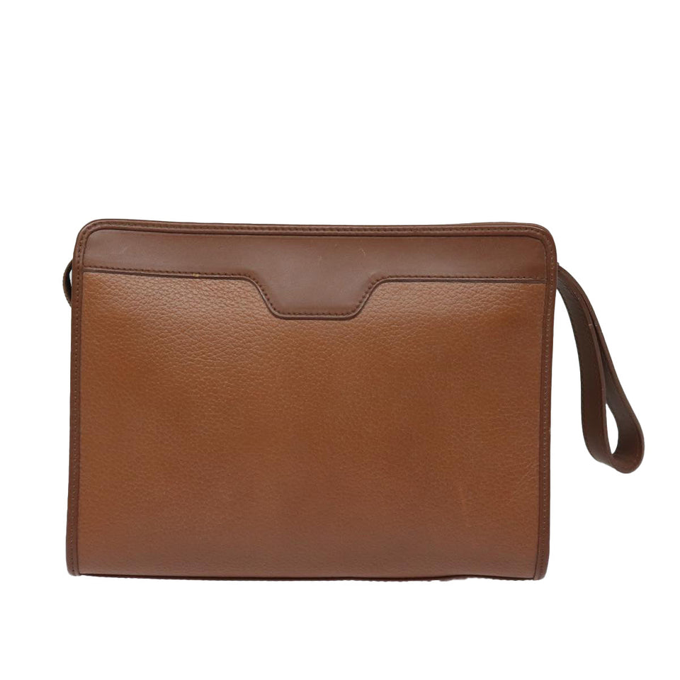 Luxury BurberrySs Clutch Bag Leather Brown Auth bs15306