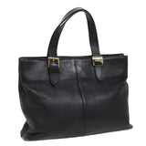 Luxury BurberrySs Hand Bag Leather Black Auth bs15308