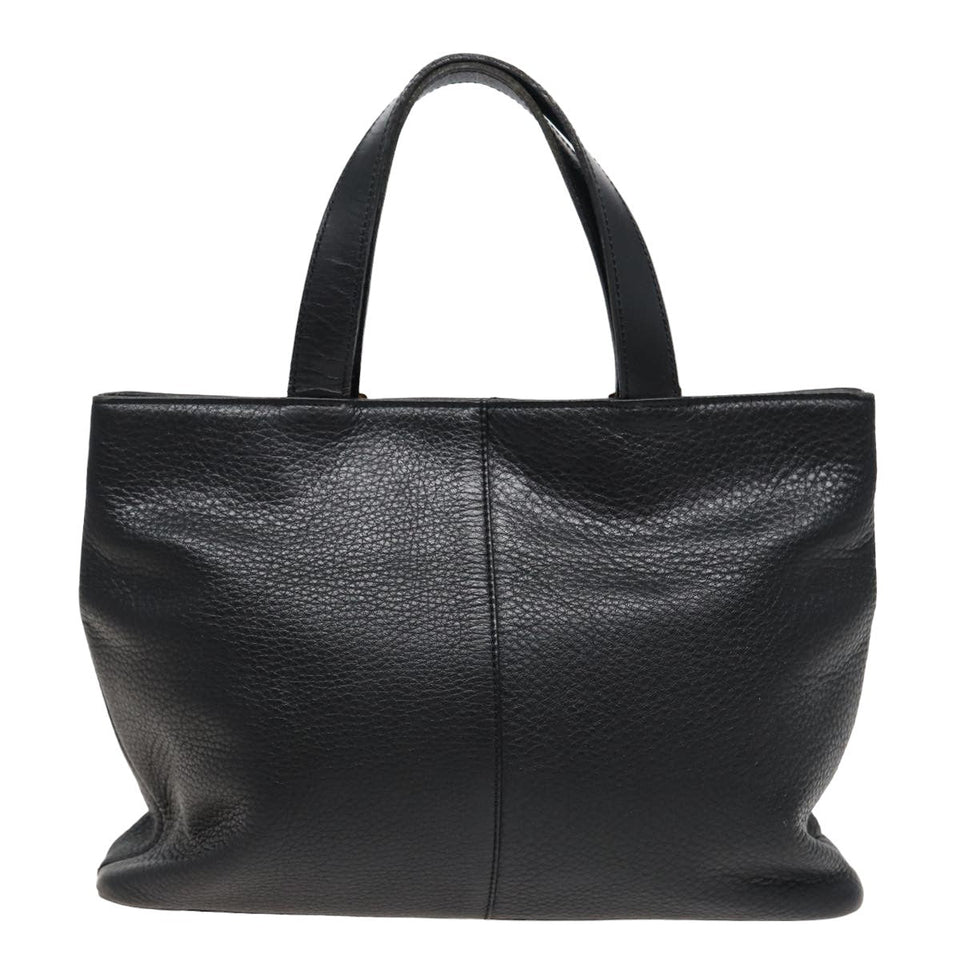 Luxury BurberrySs Hand Bag Leather Black Auth bs15308