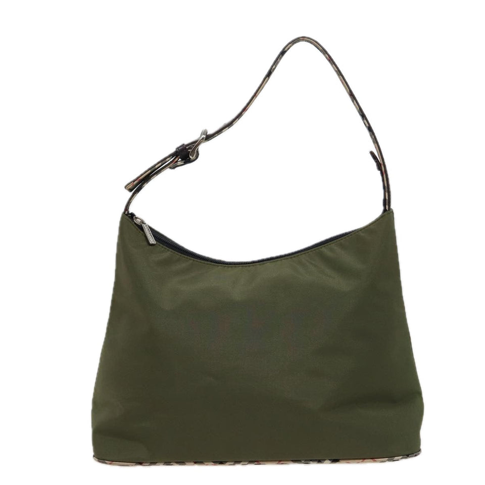 Luxury BurberrySs Blue Label Shoulder Bag Nylon Khaki Auth bs15353
