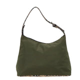 Luxury BurberrySs Blue Label Shoulder Bag Nylon Khaki Auth bs15353