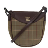 Luxury BurberrySs Nova Check Shoulder Bag Canvas Brown Auth bs15361