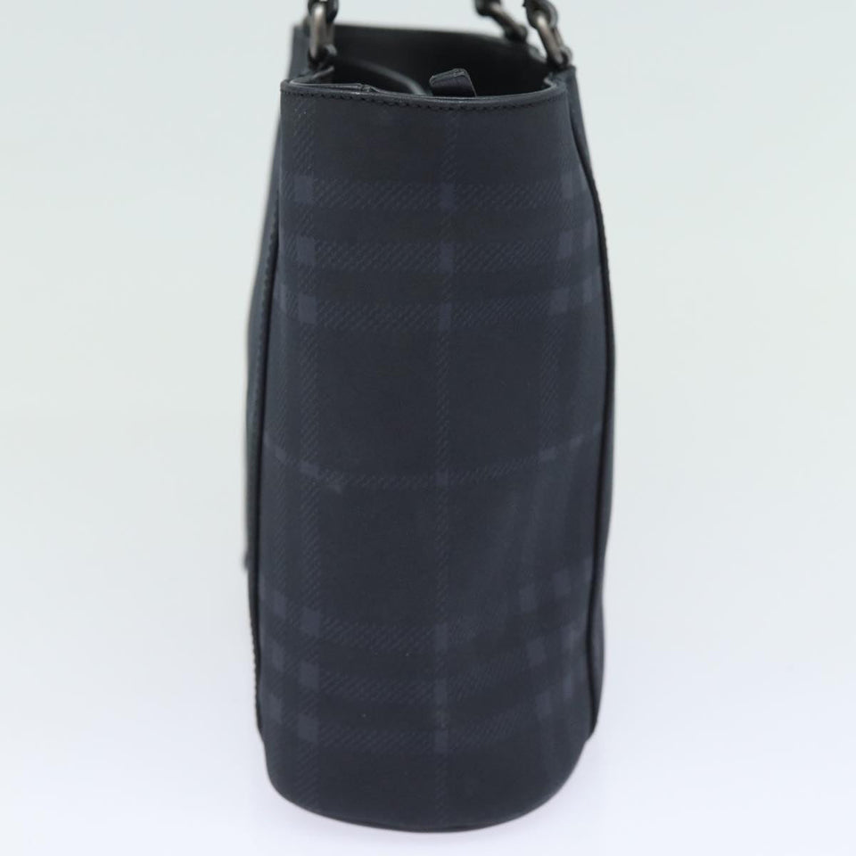 Luxury Burberry Nova Check Shoulder Bag PVC Black Auth bs15452