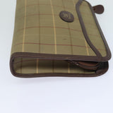 Luxury BurberrySs Nova Check Clutch Bag Canvas Beige Auth bs15676