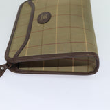 Luxury BurberrySs Nova Check Clutch Bag Canvas Beige Auth bs15676