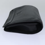 Luxury BurberrySs Clutch Bag Leather Black Auth bs15681
