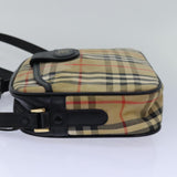 Luxury BurberrySs Nova Check Shoulder Bag Canvas Beige Black Auth bs15721