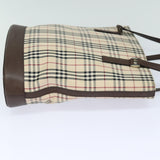 Luxury Burberry Nova Check Tote Bag Canvas Beige Auth bs15736