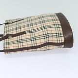 Luxury Burberry Nova Check Tote Bag Canvas Beige Auth bs15736