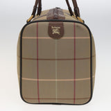 Luxury BurberrySs Nova Check Boston Bag Canvas Beige Auth bs15740