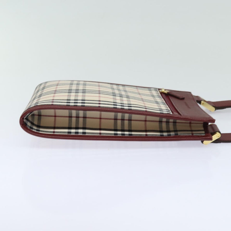Luxury Burberry Nova Check Shoulder Bag Canvas Beige Auth bs15797