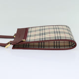 Luxury Burberry Nova Check Shoulder Bag Canvas Beige Auth bs15797