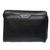 Luxury BurberrySs Clutch Bag Leather Black Auth bs15805