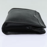 Luxury BurberrySs Clutch Bag Leather Black Auth bs15805