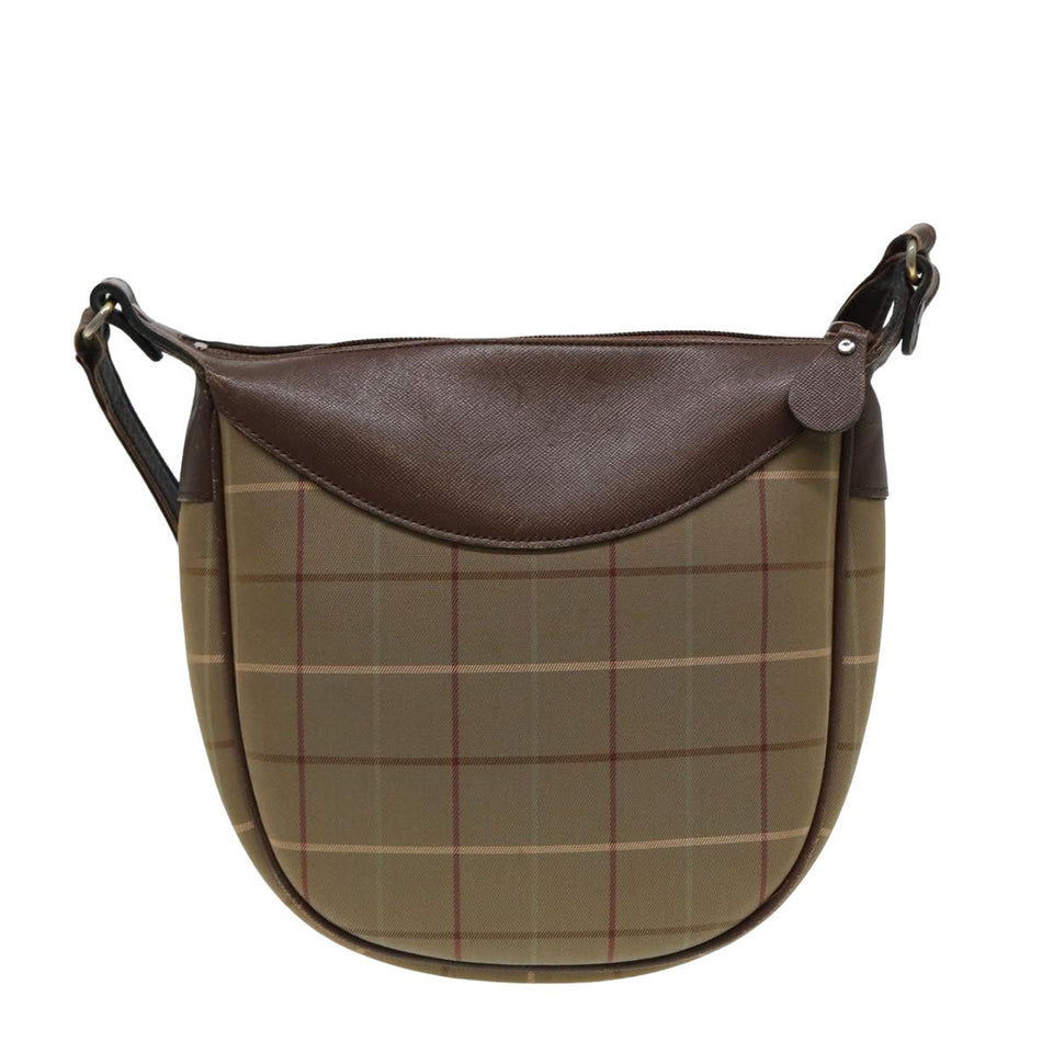Luxury BurberrySs Nova Check Shoulder Bag Canvas Beige Brown Auth bs15807
