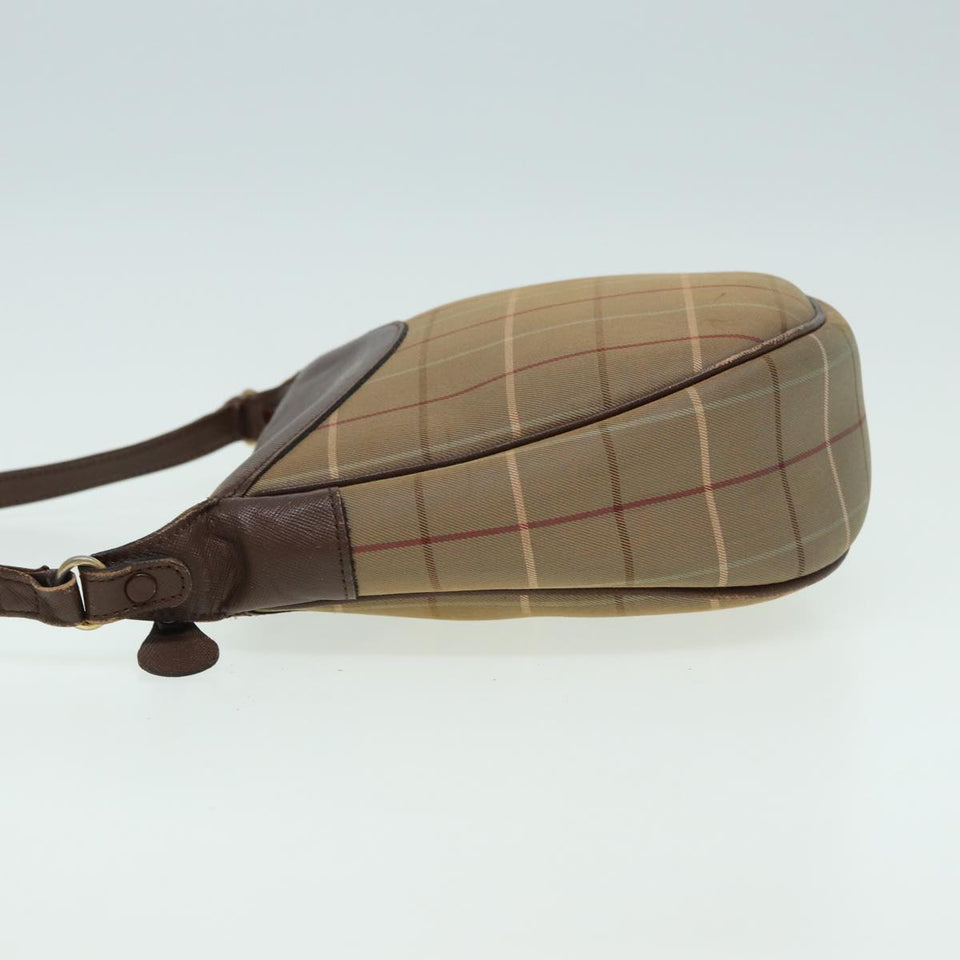 Luxury BurberrySs Nova Check Shoulder Bag Canvas Beige Brown Auth bs15807