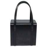 Luxury BurberrySs Hand Bag Leather Black Auth bs16011