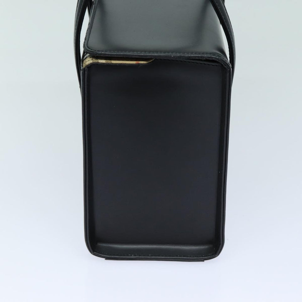 Luxury BurberrySs Hand Bag Leather Black Auth bs16011