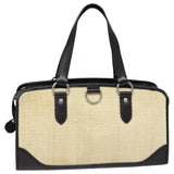 Luxury Burberry Tote Bag Straw Beige Auth bs16018