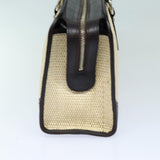 Luxury Burberry Tote Bag Straw Beige Auth bs16018