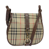 Luxury BurberrySs Nova Check Shoulder Bag Canvas Leather Beige Brown Auth bs16020