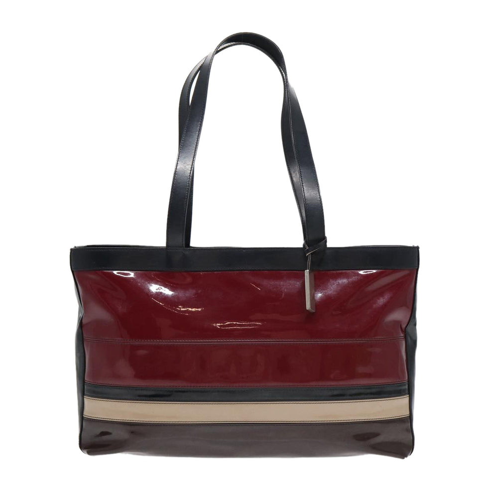 Luxury Burberry Tote Bag Enamel Red Auth bs16116