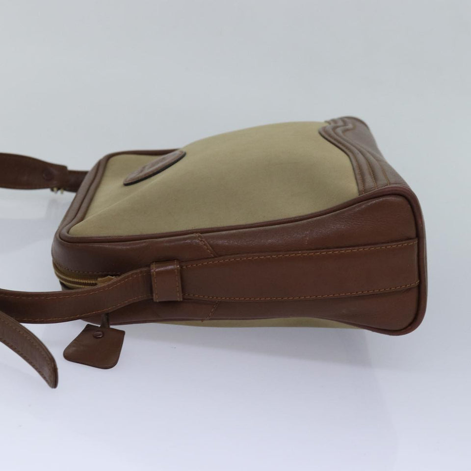 Luxury BurberrySs Shoulder Bag Canvas Leather Beige Auth bs16124