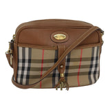Luxury BurberrySs Nova Check Shoulder Bag Canvas Beige Auth bs16160
