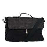 Luxury Burberry Nova Check Hand Bag Leather nylon 2way Black Auth bs16211