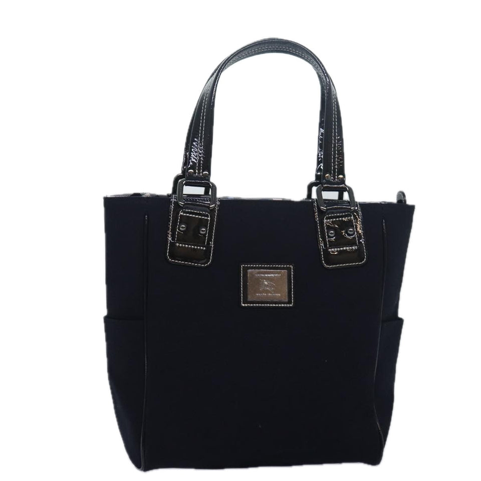 Luxury Burberry Tote Bag Canvas Black Auth bs16214