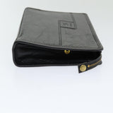 Luxury BurberrySs Clutch Bag Leather Black Auth bs16273