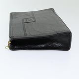 Luxury BurberrySs Clutch Bag Leather Black Auth bs16273