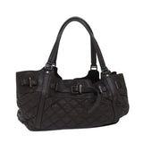 Luxury Burberry Tote Bag Leather Brown Auth bs16404