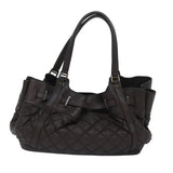 Luxury Burberry Tote Bag Leather Brown Auth bs16404