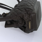 Luxury Burberry Tote Bag Leather Brown Auth bs16404