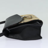 Luxury Burberry Nova Check Shoulder Bag Canvas Leather Beige Black Auth bs16405