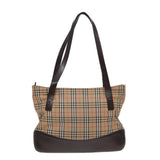 Luxury BurberrySs Nova Check Shoulder Bag Canvas Beige Auth bs16418